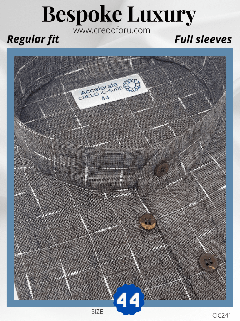 White Check on Grey Casual Shirt