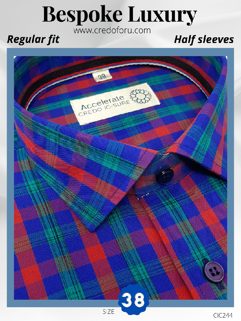 Multicolor Check Blue Formal Shirt