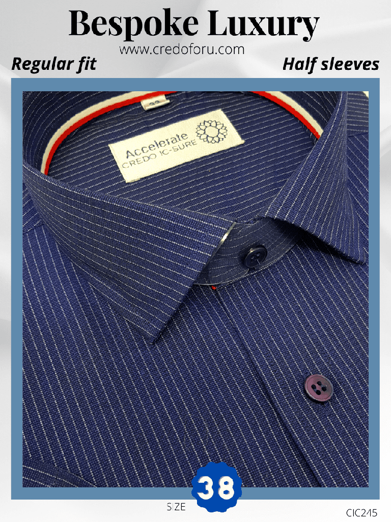 White Stripe Blue Formal Shirt