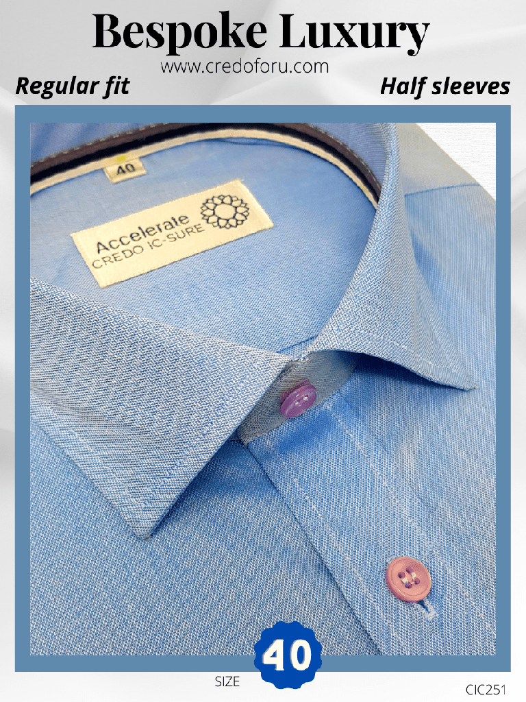 [light-blue-formal-shirt-13-40] Credo Half Sleeves Light Blue Formal Shirt (251)