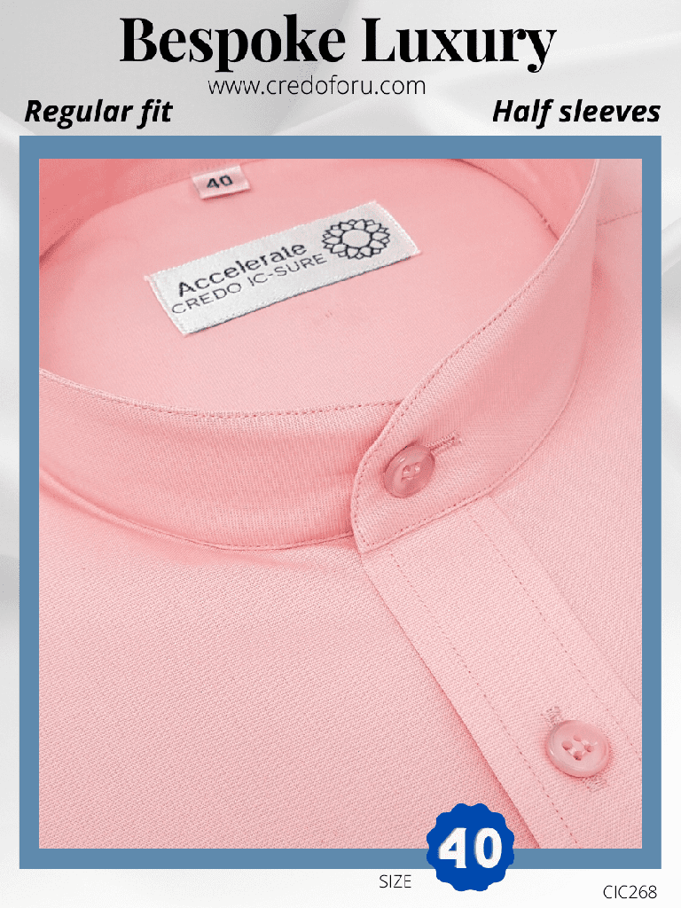 Light Pink Tap Collar Formal Shirt