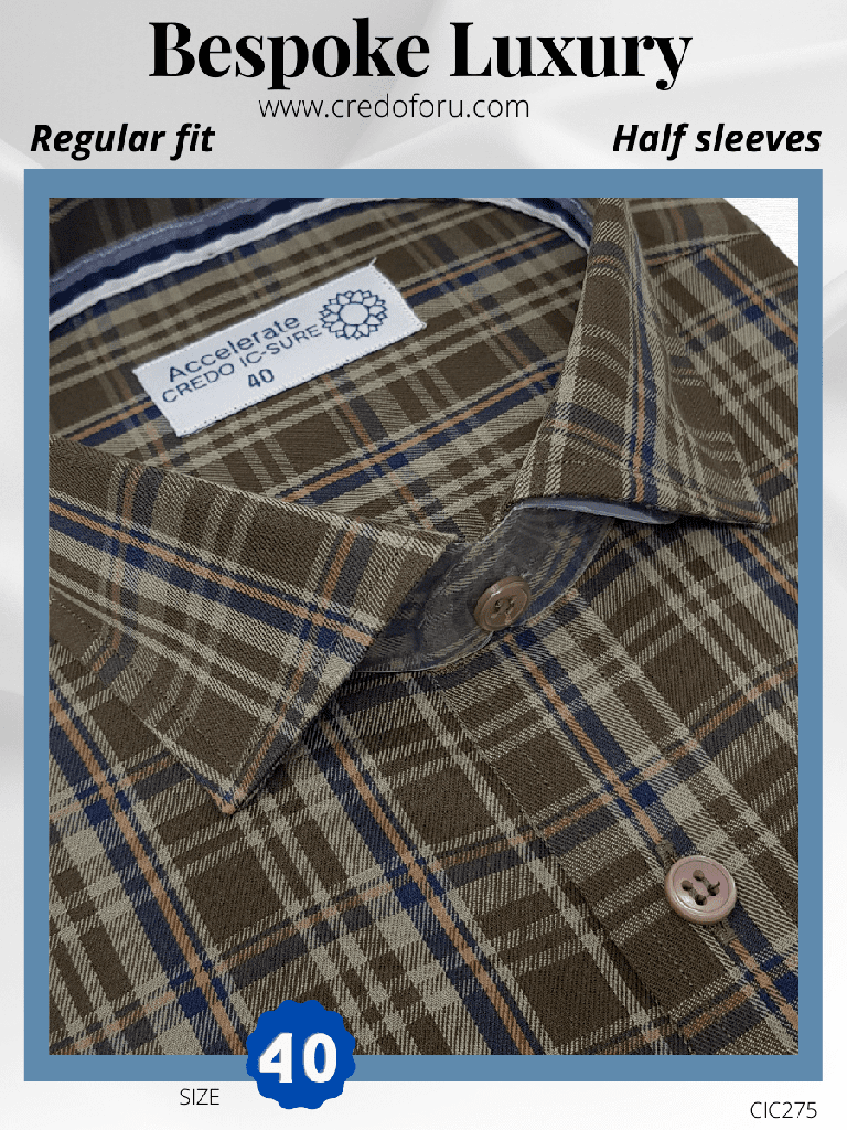 Brown Check Formal Shirt