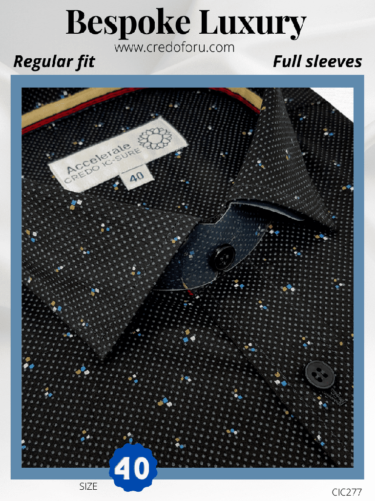 [black-printed-formal-shirt-40] Black Printed Formal Shirt