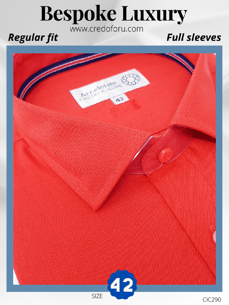 [tomato-red-formal-shirt-42] Tomato Red Formal Shirt