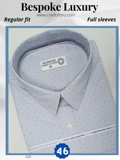 [blue-and-white-printed-checks-full-sleeve-shirt-792] Blue and white printed checks full sleeve shirt 792