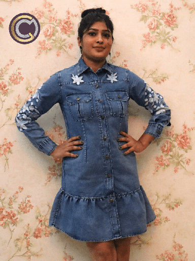 [credo-indo-western-wear-22] Credo Denim Dress