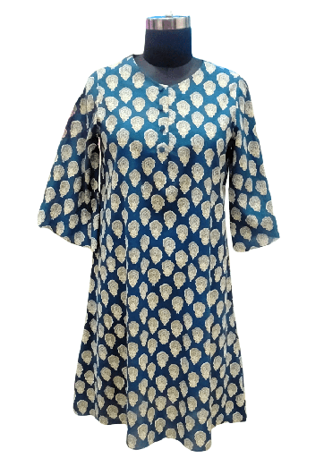 [women-cotton-straight-kurti-blue-1] women Cotton straight kurti