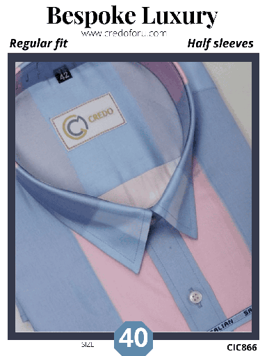 [pink-and-light-blue-color-block-shirt-866-mistyrose-1] Pink and light blue color block shirt (866)