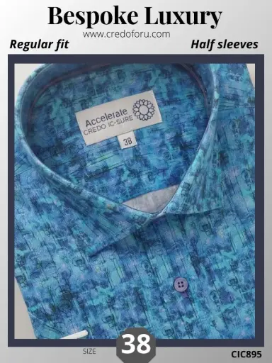 Blue Printed Mens Shirt(895)