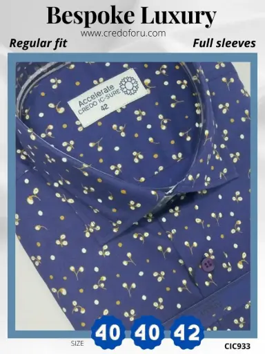 Navy Blue Printed Mens Shirt(933)