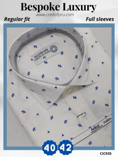 White Floral Printed Mens Shirt(935)