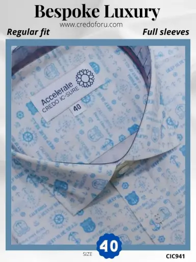 White Printed Mens Shirt(941)